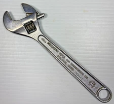 Rare Vintage Diamond Tool & Horseshoe Co. D78 8" Adjustable Crescent Wrench USA