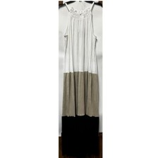 Michael Kors Womens Plus 0X Dune Colorblocked Halter Maxi Dress NWT AG27