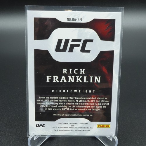 PANINI UFC CHRONICLES 2023 RICH FRANKLIN ORIGINS AUTOGRAPHS CARD AUTO - Picture 2 of 2