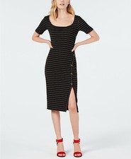 Sequin Hearts Juniors' Striped Midi Dress Size Medium