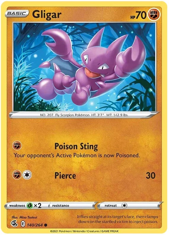 Gligar Pokemon Fusion Strike TCG Card 140/264