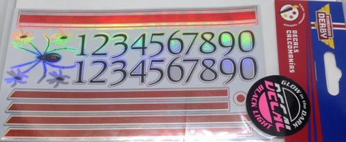 Pinewood Derby Metalic Spiders and stripes Glow in the Dark Black Light Decals - Picture 1 of 2