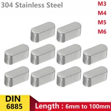 Parallel Keys Round Ends Drive Shaft A2 Stainless Steel DIN 6885 Type A Feather