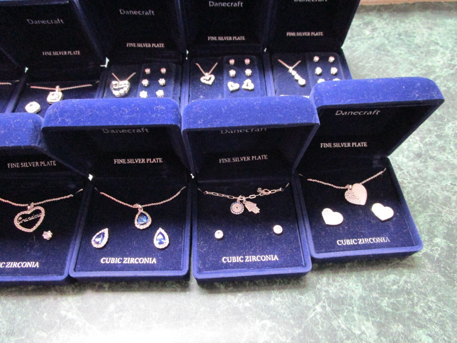 Danecraft Fine Silver Plate Cubic Zirconia Necklace Bracelet Earring Sets Lot 3 eBay