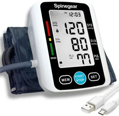 Spinegear Blood Pressure Monitor Home use UK NHS Accepted Digital Arm Cuff BP