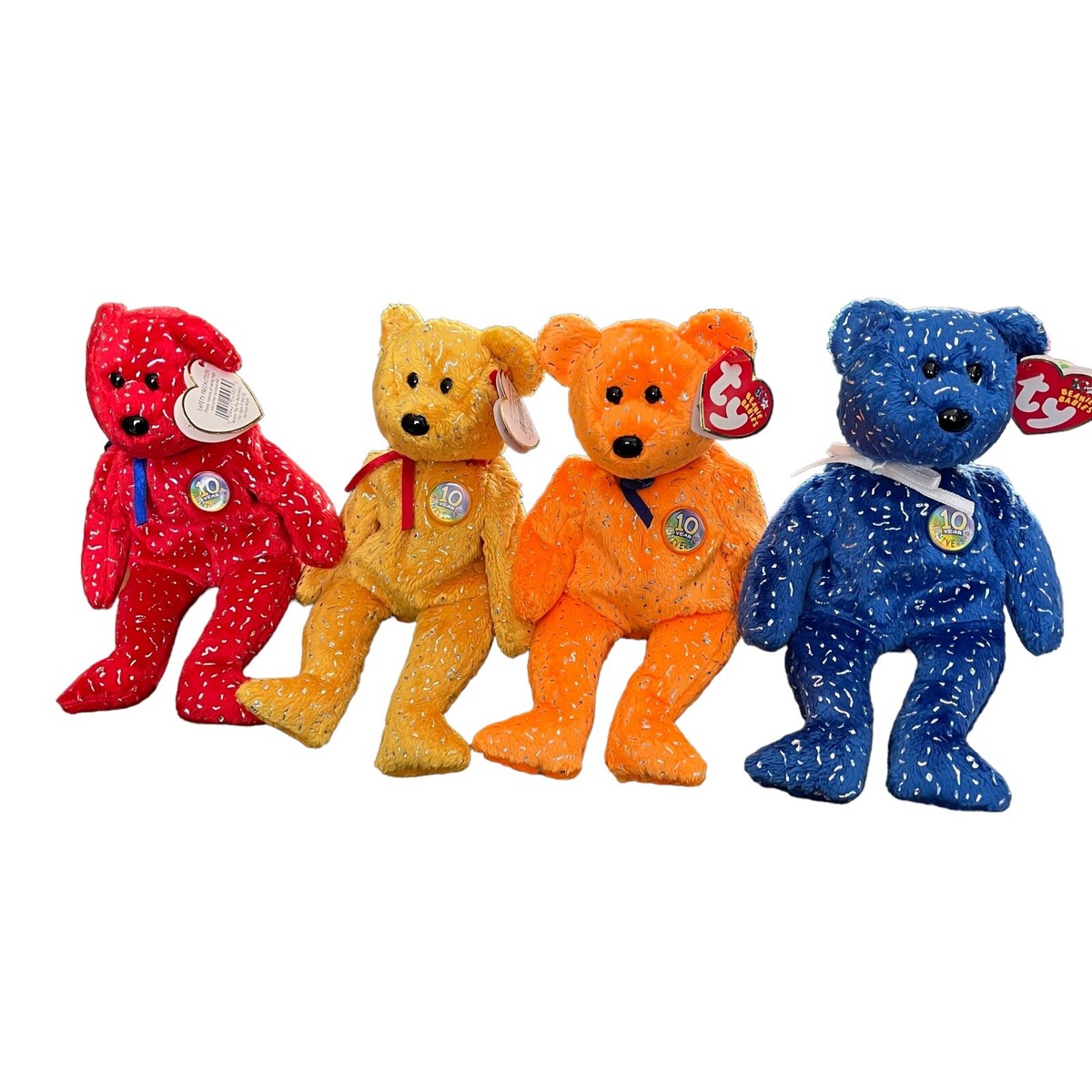 Ty Beanie Babies 2003 Decade Bear 10th Anniversary Bears Lot Of
