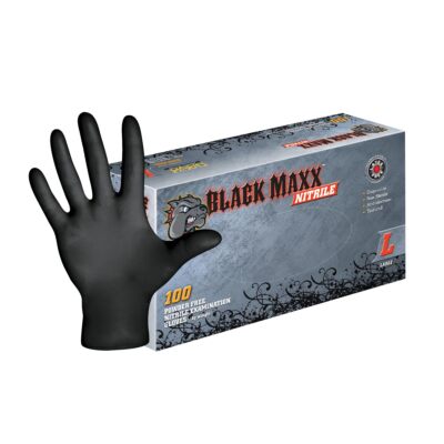 DASH Black Maxx Nitrile Disposable Exam Grade Disposable Gloves, Black, 5 mil, B