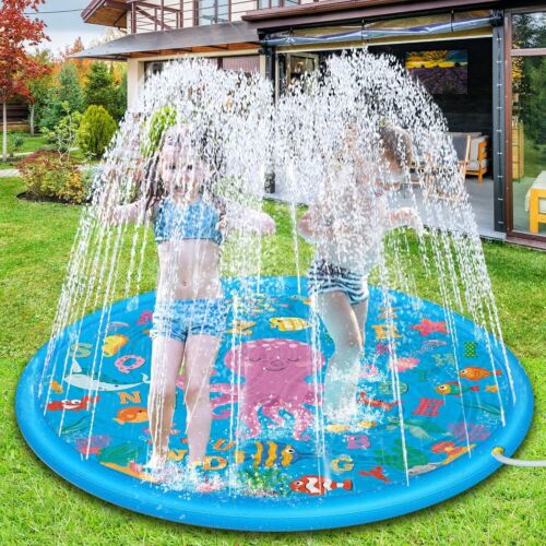 Lubibi Kids Splash Pad,67in Sprinkle Splash Water Pad For Alphabet Learning 3LNJ - Picture 8 of 8