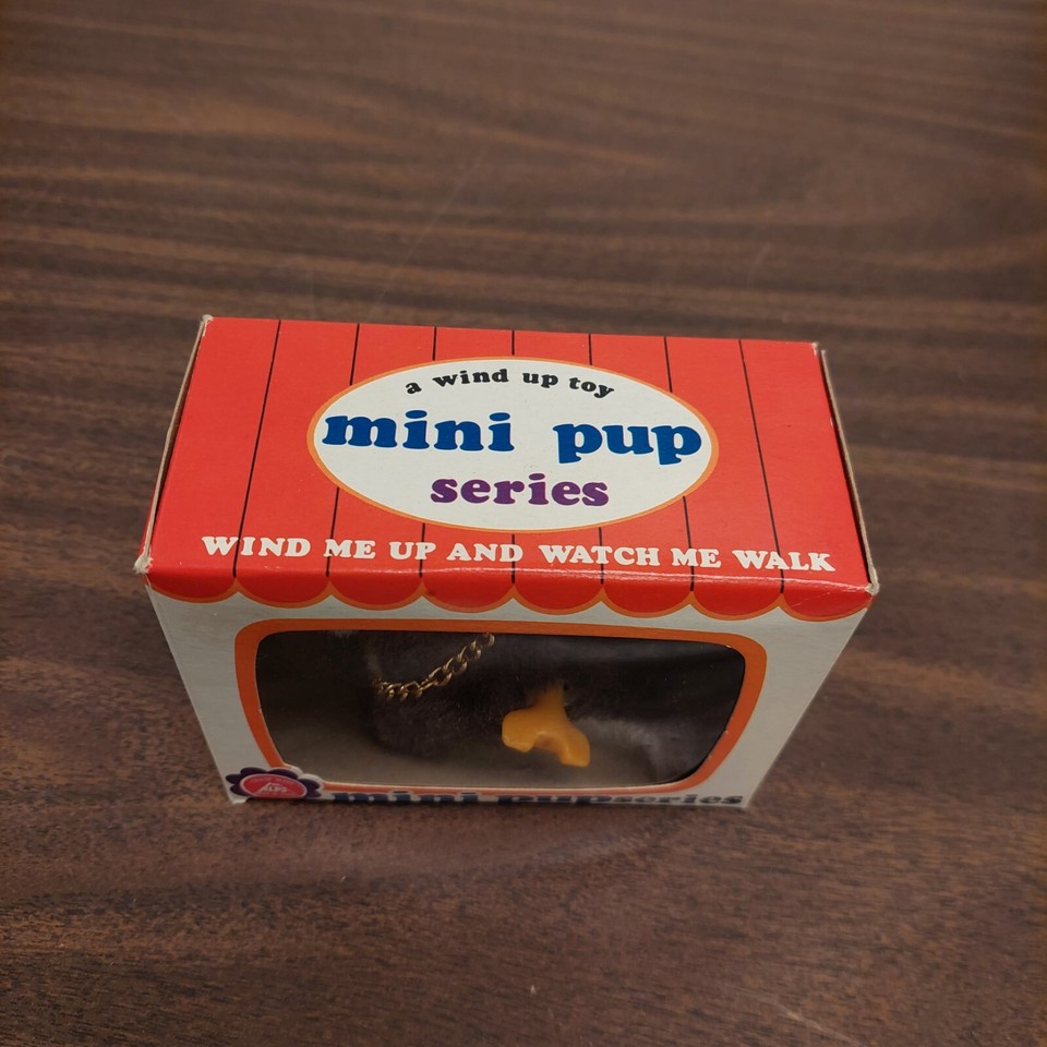 VINTAGE ALPS MINI PUP SERIES WIND UP PLUSH TOY W/ORIGINAL BOX MADE IN