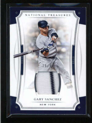 GARY SANCHEZ 2017 NATIONAL TREASURES GAME USED WORN JERSEY #79/99 AJ6137