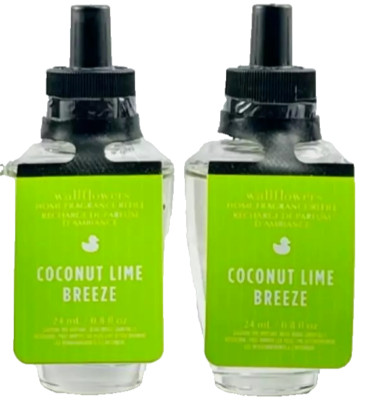 Bath Body Works COCONUT LIME BREEZE Wallflower refill Bulbs  lot of 2 New