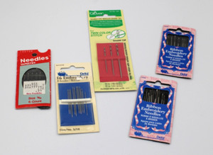 Lot of 5 Packets Dritz Embroidery Needles Clover Double Eye Sewing Needles