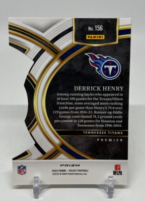 2023 Panini Select Derrick Henry #156 Black & Gold Prizm Die-Cut