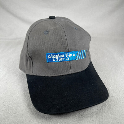 Alaska Pipe & Supply Hat Mens One Size Gray Strapback Cap Embroidered Seba