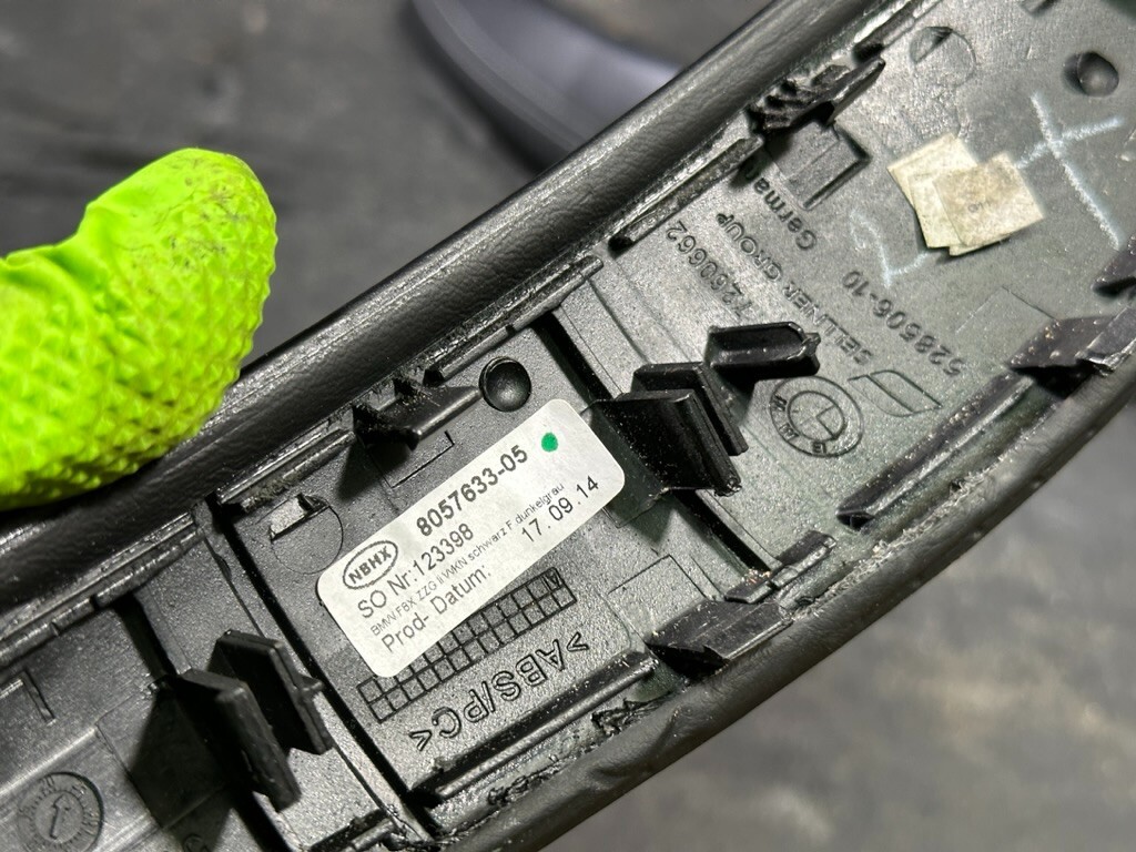 15-20 BMW F80 M3 Door Panel Pull Handles Leather Black Set | Rear