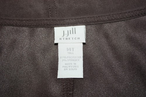 J Jill Size 14T Tall Brown Polyester Flare Midi Skirt Unlined Lightweight - Picture 5 of 5