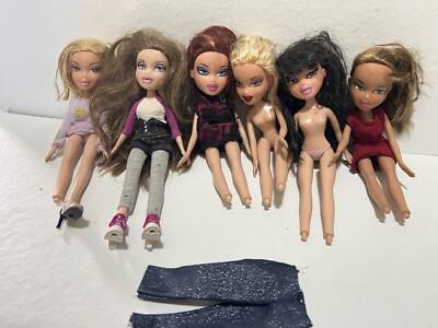 Vintage Lot of 6 Bratz Dolls Used 2001 MGA LOT   As Is Missing Limbs
