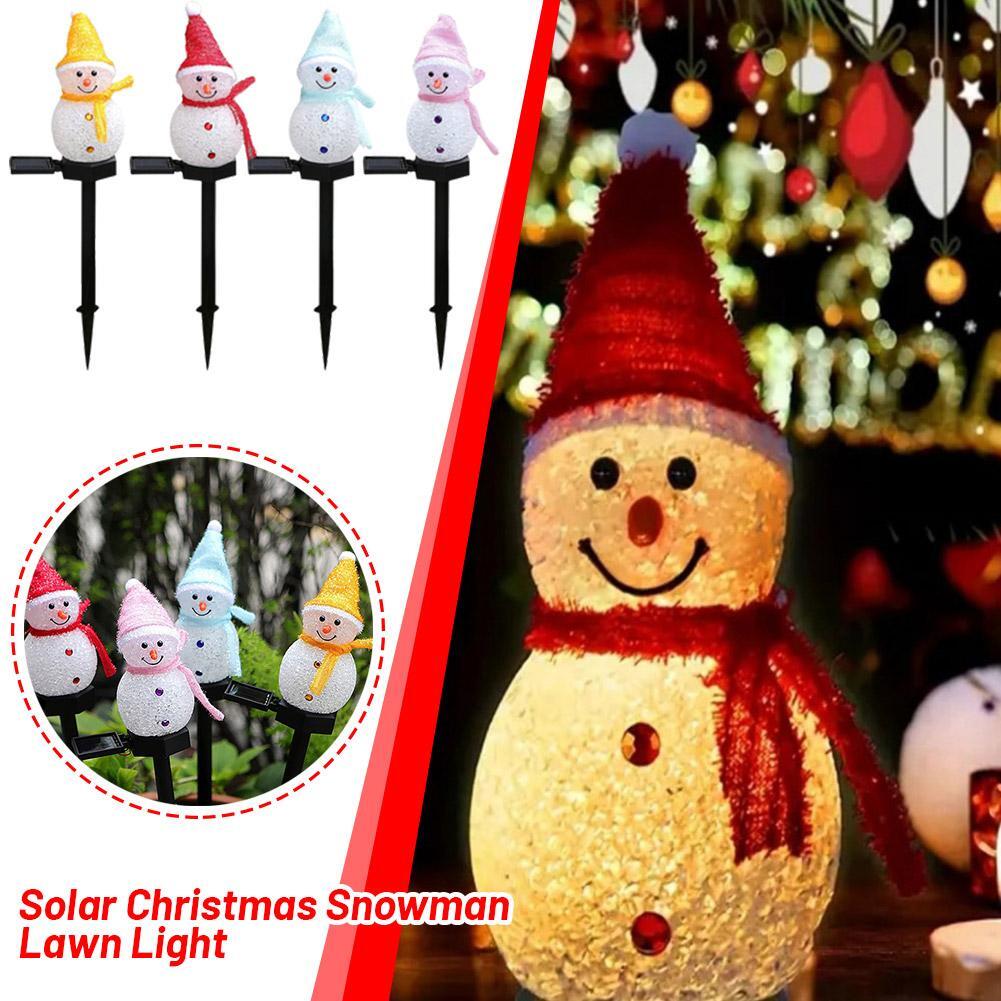 Solar Snowman Lights Decorations Outdoor Ornament Landscape Pathway