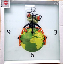 Wanduhr Frosch Weltkugel, Time to Relax, Frog, Eurographics 30x30cm, NEU/OVP
