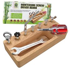Montessori Screwdriver Board Set - Wooden Montessori Toys for 4 Year Old Large