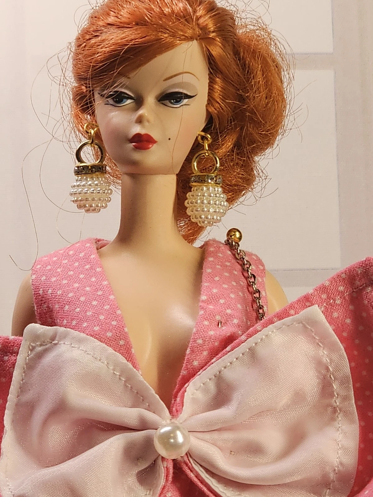 VETEMENTS Abito rosa quercia poka pois fiocco adatto per silkstone e altri include accessori