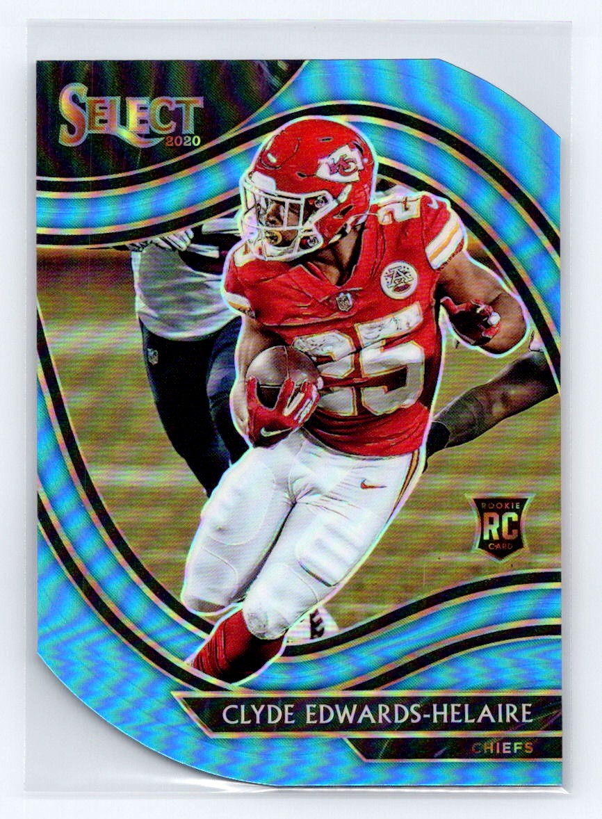 2020 Panini Select #354 Clyde Edwards-Helaire Light Blue Prizm Die Cut RC