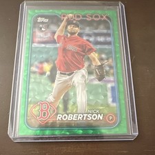 Topps 2024 Series 1 Nick Robertson Green Crackle Foil Rookie #13 /499