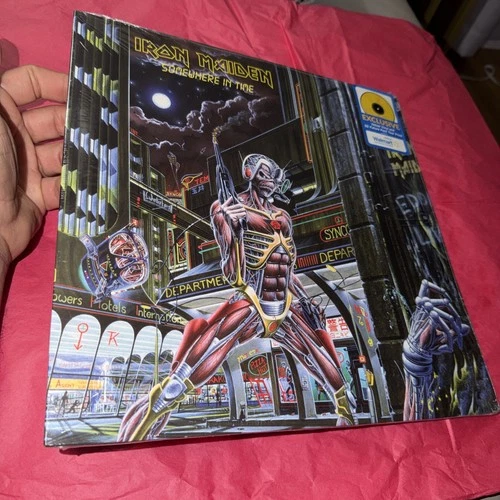 IRON MAIDEN Somewhere In Time [WALMART Yellow Vinyl Record 3D Print Reissue] New