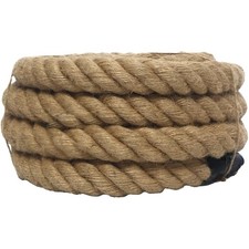 Thick Natural Jute Rope 1.5" x 25 ft - Durable Twisted Manila Rope for Crafts 
