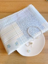 10 yds 6''w light blue patchwork plain double gauze cotton fabric 260441 A05