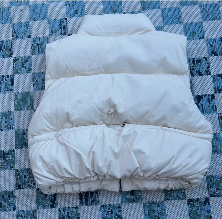 cropped puffer faux leather vest Sleeveless women SZ L NWT - Image 2 of 4