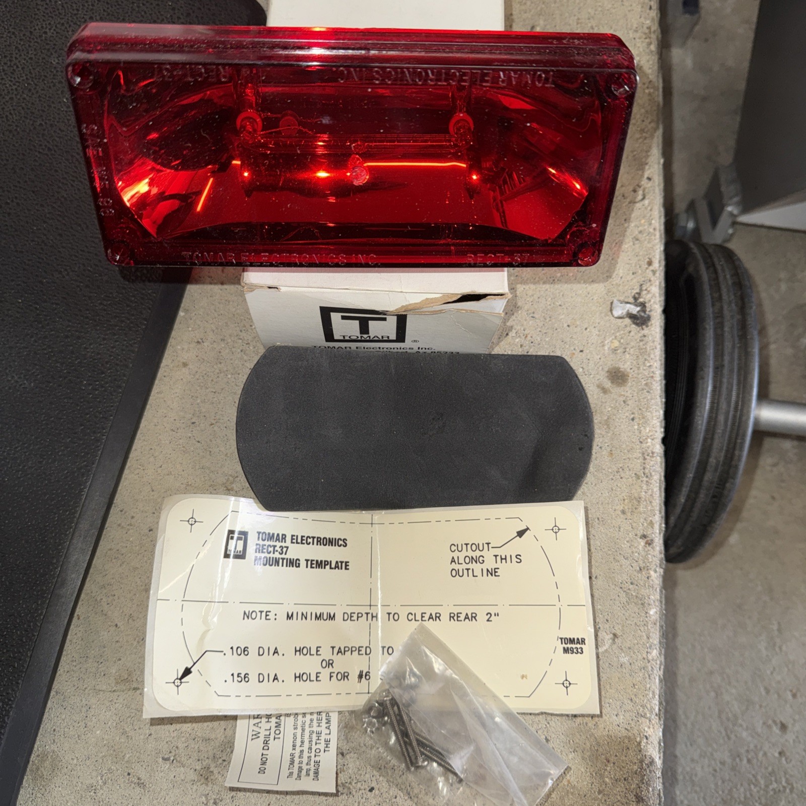 TOMAR RECT‑37 WP-CONN Waterproof Strobe Lamp. Made In USA