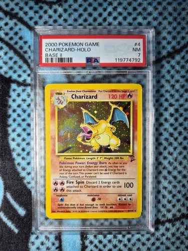 2000 Charizard Holo Base Set 2 004/130 PSA 7 120HP Mitsuhiro Arita