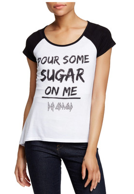 Def Leppard by Recycled Karma-Pour Some Sugar On Me Tee-White-L-Soft Rayon-NWT-