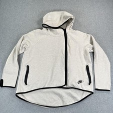 Nike Tech Fleece Hoodie Womens Medium Gray Asymmetrical Full Zip 908822-072