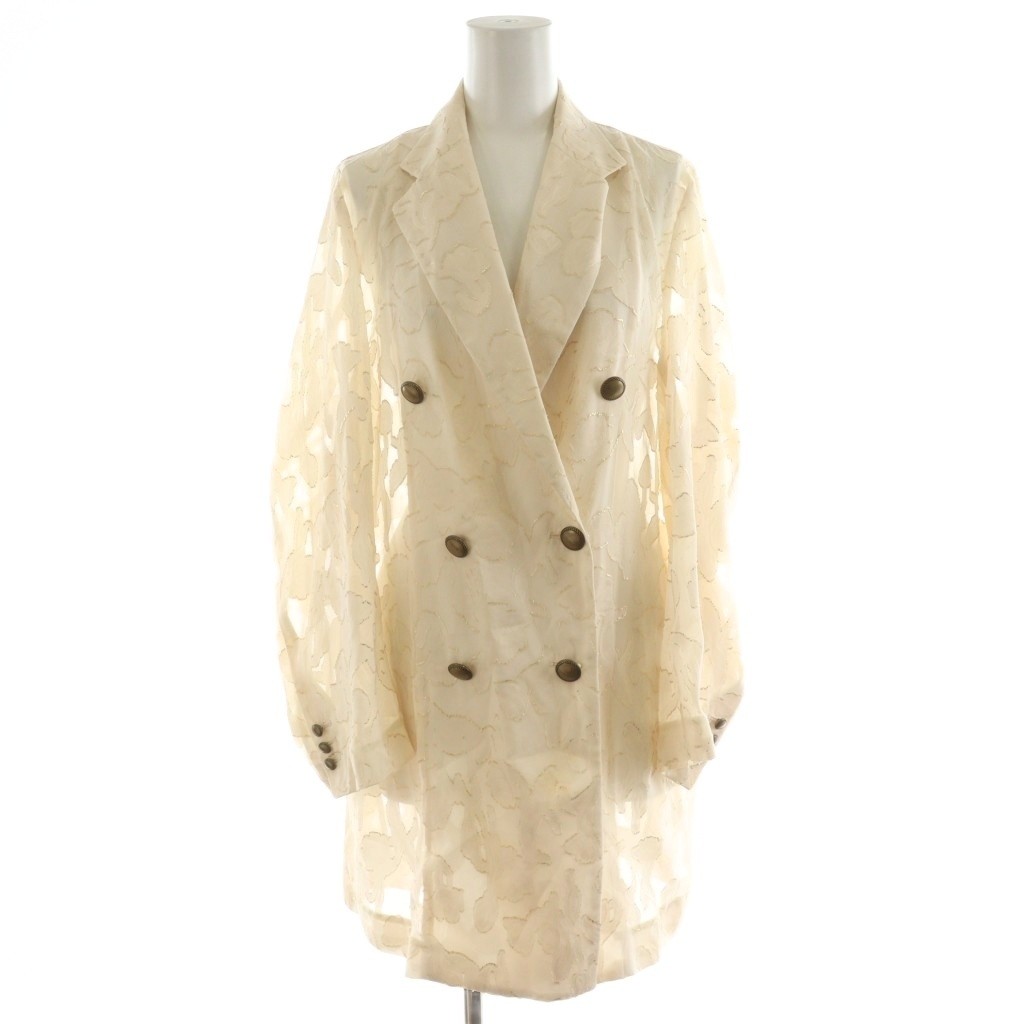 Ameri VINTAGE Beige Sheer Tailored Jacket Double … - image 1