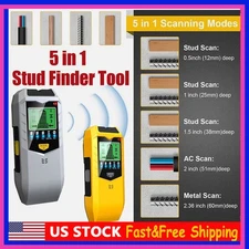 5 in 1 Digital Stud Finder Wood Metal Pipe Wire Wall Scanner Sensor LCD Detector