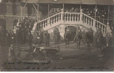 MIKII-0449 Belgien Gent Entree De La 122 Eme Französischem Karte Foto Milit
