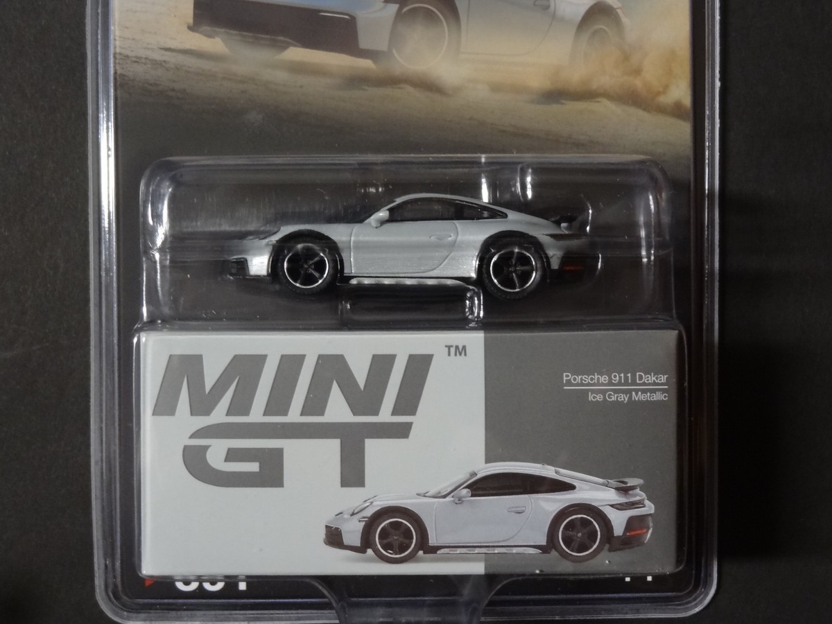 ★特選♡贈答品★1.5kg超【GIFT♡箱入り10石☆ゴールデンカルサイト】P付 MINI GT #891 - ICE GRAY METALLIC - PORSCHE 911 DAKAR - USA