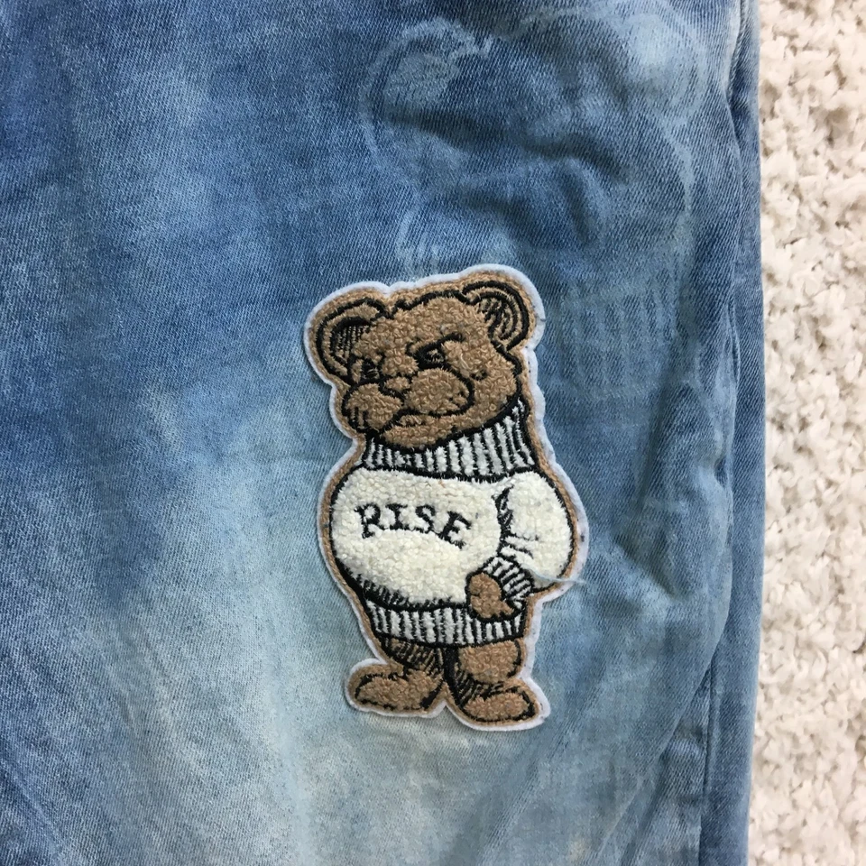 Pantalones de mezclilla Smoke Rise 34x32 (se adapta a 34x31) para hombre azul recto lavado ácido desgastado moto Foto 4 de 4