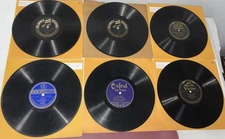 Lot Of 6 Antique 78 RPM Shellac Records Collins & Harlan (1900s-1920s)