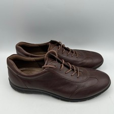 Ecco Size 41 US W 10-10.5 M 7-7.5 Brown Leather Lace Up Casual Comfort Shoes