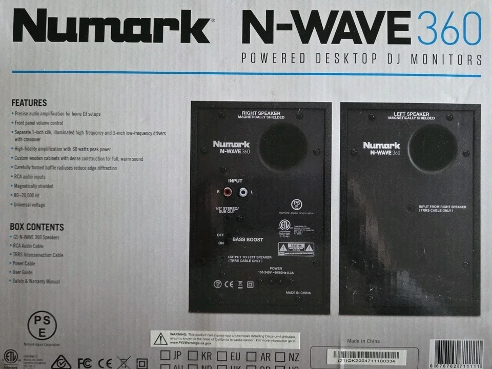 Numark N-Wave 360 60 W Powered Desktop Computer/Studio Monitor DJ Speakers Pair - Image 2 of 3