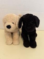 Douglas Plush Dog Lot Of 2 Yellow Lab/black Lab Stuffed Animals
