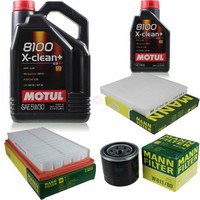 Mann Inspektionspaket 6L Motul 8100 X-Clean+ 5W-30 FüR Mazda 6 Kombi 2.2 MZR-CD