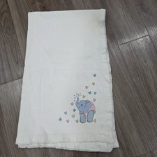Riegel Babycare Security Blanket Cotton Receiving Elephant Lovey Vintage White