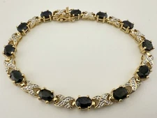 ROSS SIMONS VERMEIL 925 SAPPHIRE 7 1/4” BRACELET K868A