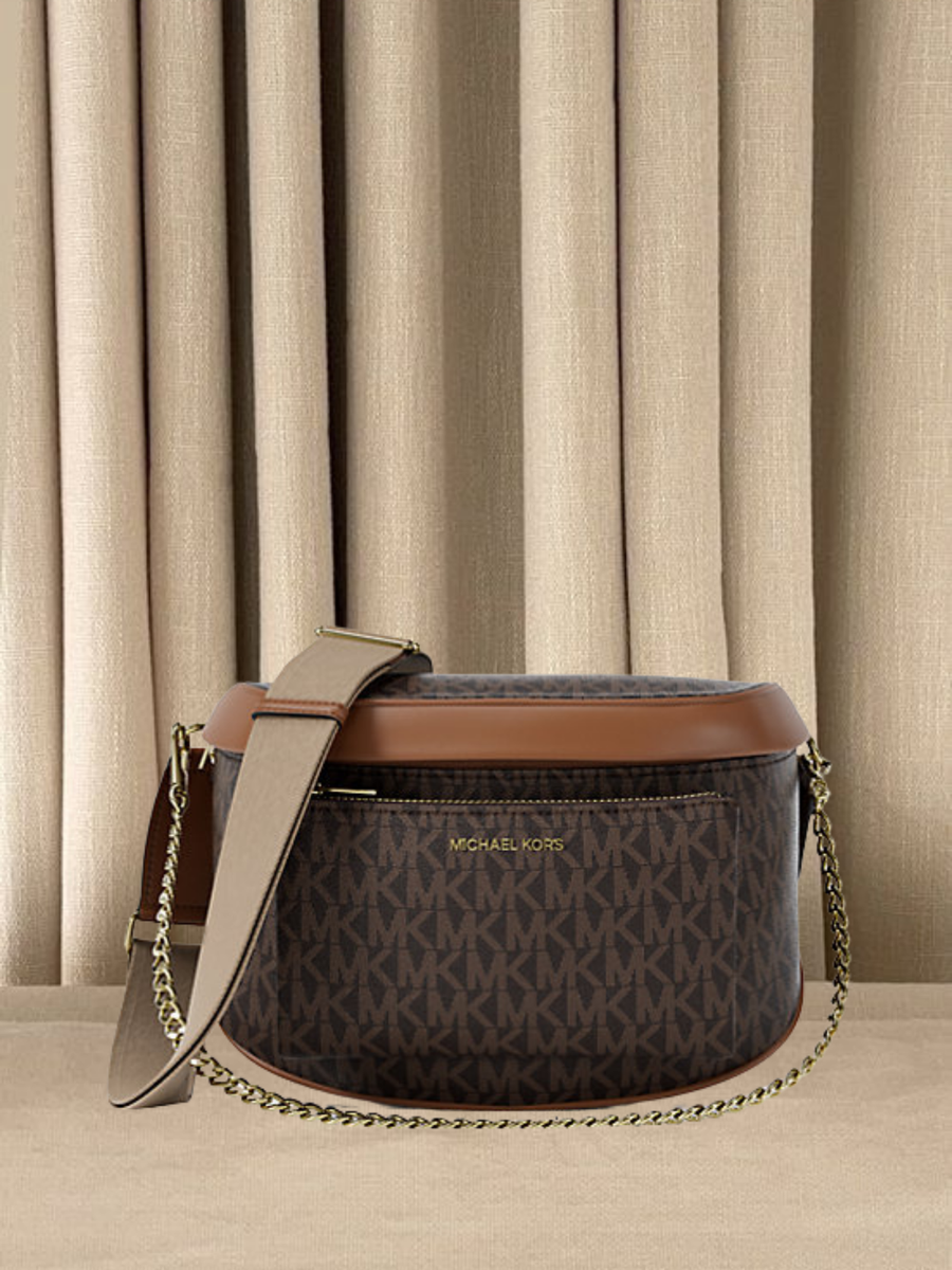 【ほぼ未使用】MICHAEL KORS ボディバッグ メンズ レザー ブラウン 公式アウトレット】バッグ・カバン(鞄) | メンズ | マイケル・コース