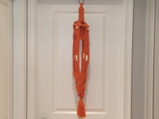 Vintage 1970's Orange Macrame Plant Holder