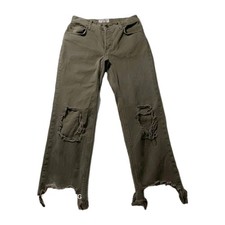 Free People We The Free Distressed Cut Denim Jeans Womens Size 25 Crop Ankle